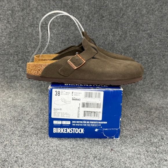 Birkenstock Shoes - Birkenstock Boston Clogs Women's 7 Brown Suede Soft Footbed Slip On Sandal Shoes